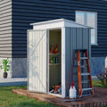 Outsunny 5' x 3' Small Steel Outdoor Storage Shed with Floor, Gray - image 1