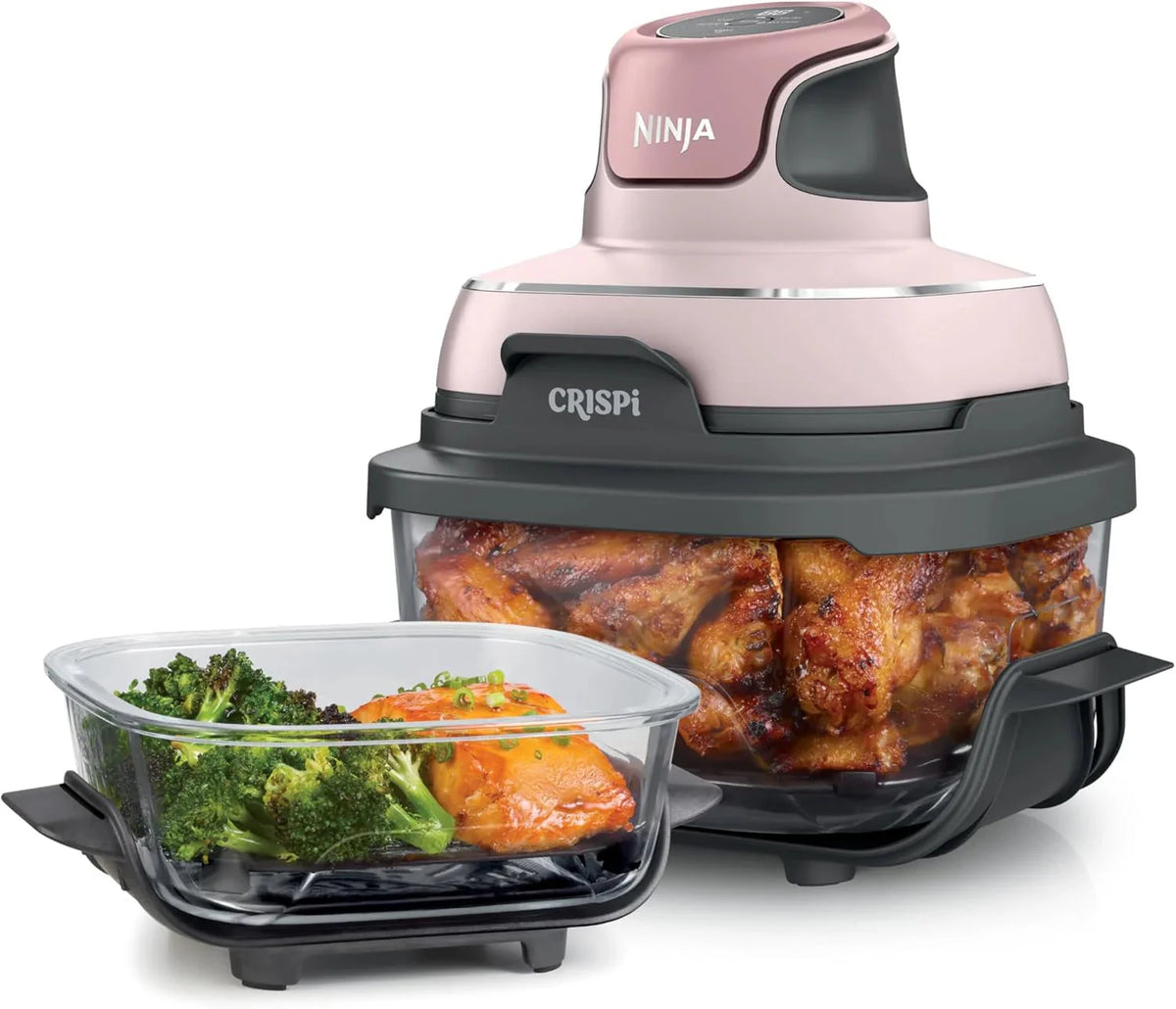 Ninja Crispi 4-in-1 Portable Glass Air Fryer Cooking System, 1500W, 4QT & 6-Cup TempWare Glass Containers with Storage Lids, Microwave, Freezer & Dishwasher Safe - image 8