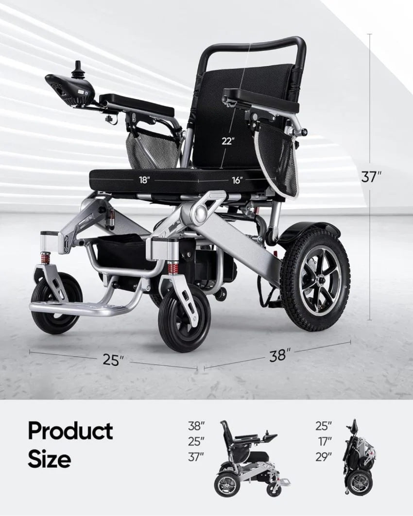 Electric Wheelchair,25 Miles Longer Range, Foldable Power Wheelchair for Adults Seniors,500W Dual Motors,Compact Motorized Wheelchair All Terrain,Intelligent Folding, Travel Size - image 4