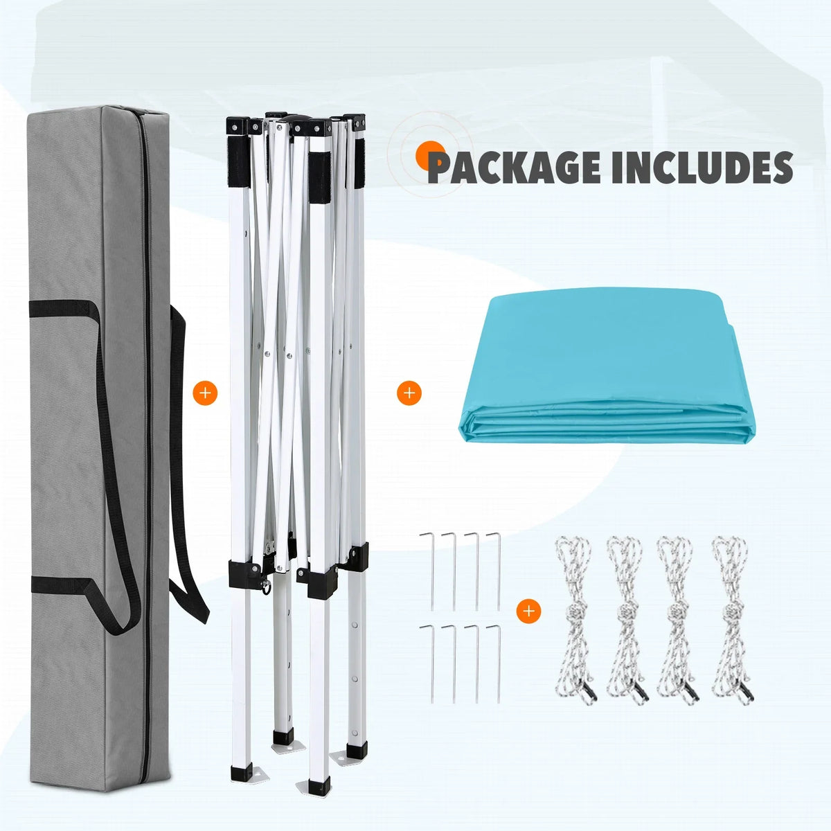 EAGLE PEAK 5x5 Pop up Canopy Tent Instant Outdoor Canopy Easy Set - up Straight Leg Folding Shelter（blue） - image 160