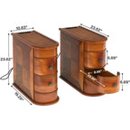 Solid Wood Chairside End Table, Two-Drawer Narrow Side Table Slim - image 48