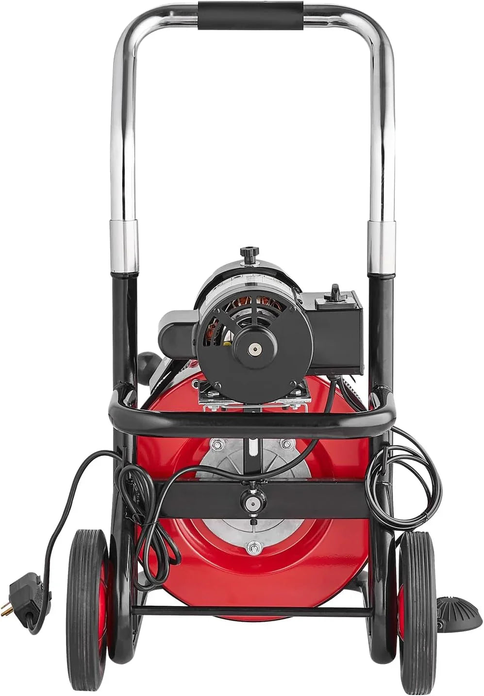Drain Cleaner Machine 100FT x 1/2 Inch, Auto Feed Sewer Snake Auger on Wheels, 550W Portable Drain Cleaning Machine with 8 Cutters & Air-activated Foot for 2" to 4" Pipes - image 19