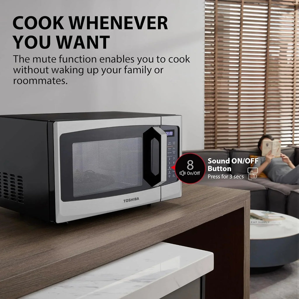 TOSHIBA 4-in-1 ML-EC42P(SS) Countertop Microwave Oven, Smart Sensor, Convection, Air Fryer Combo, Mute Function, Position Memory 13.6" Turntable, 1.5 Cu Ft, 1000W, Silver - image 14
