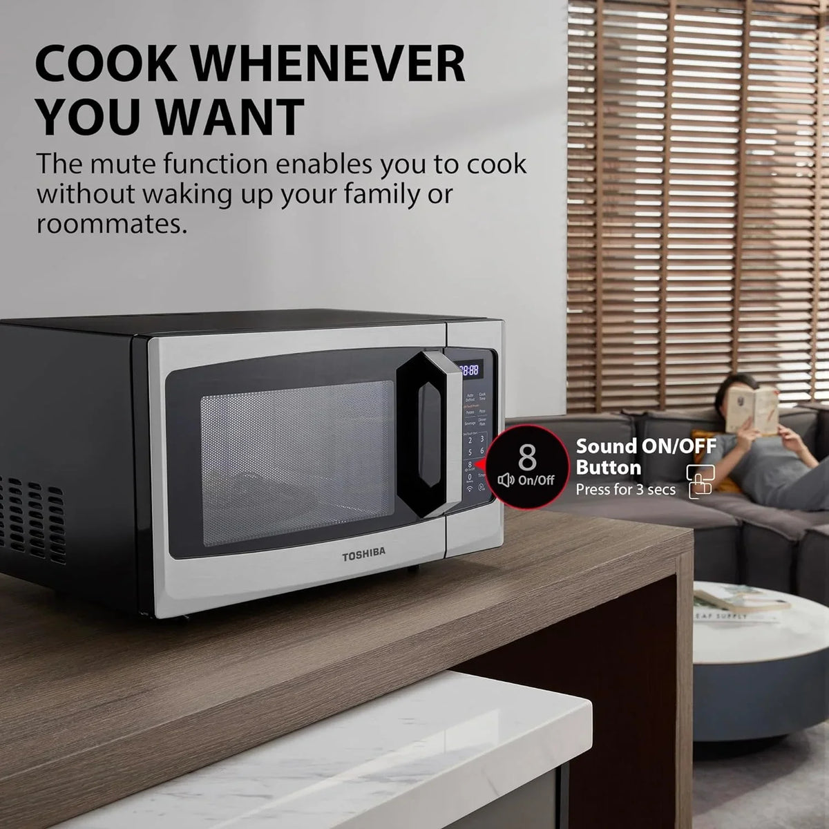 TOSHIBA 4-in-1 ML-EC42P(SS) Countertop Microwave Oven, Smart Sensor, Convection, Air Fryer Combo, Mute Function, Position Memory 13.6" Turntable, 1.5 Cu Ft, 1000W, Silver - image 14