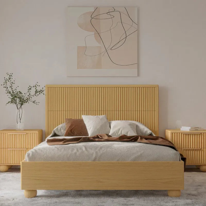 Modrest Winters Contemporary Natural Oak Bed - image 2