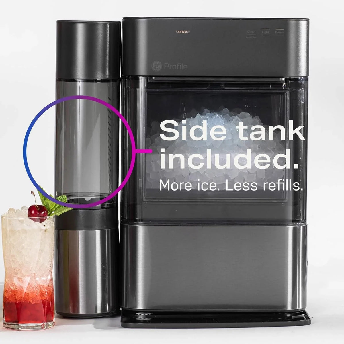 Countertop Nugget Ice Maker with Side Tank / Ice Machine with WiFi Connectivity / Smart Home Kitchen Essentials / Stainless Steel - image 30