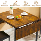 Contemporary Industrial 63.2" Extendable Dining Table with Drop Leaf, Accommodates 6 - image 16