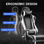 GTRACING Gaming Chair, Ergonomic Office Desk Chair with Lumbar Support, PU Leather, Footrest & Adjustable Headrest, Red - image 44