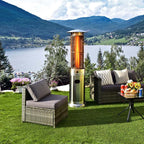 41000 BTU Standing Propane Patio Heater with Wheels, Stainless Steel Round Glass Tube Gas Outdoor Heater - image 11