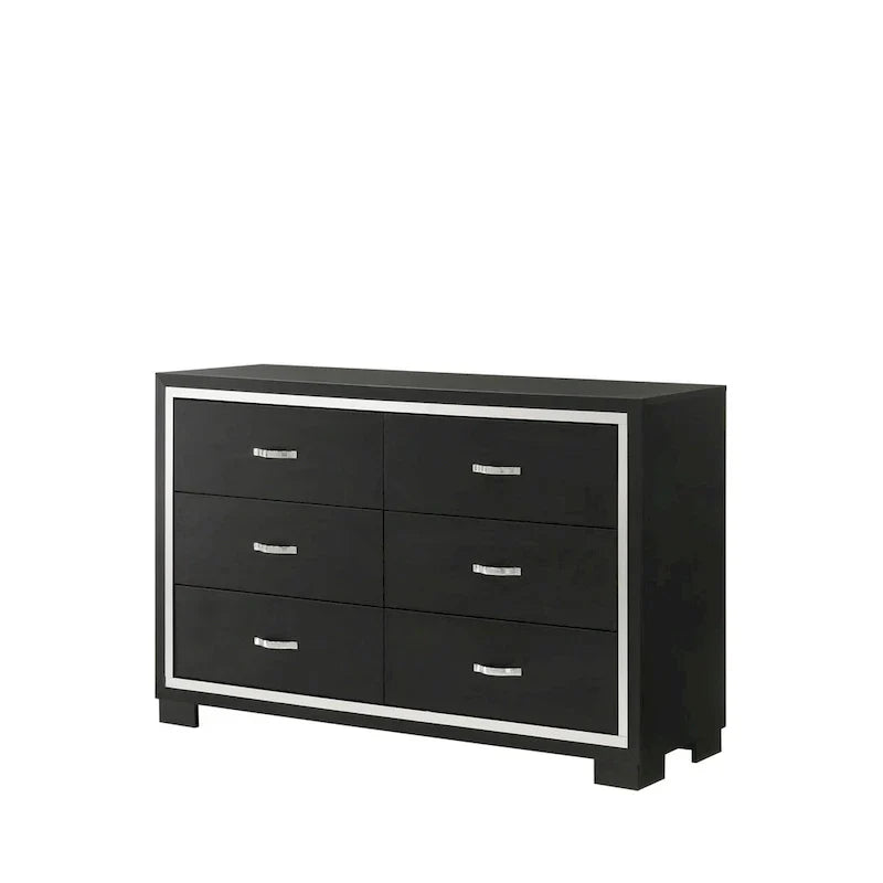 Pedro 6-Piece Black Velvet Upholstered Bedroom Collection - image 6