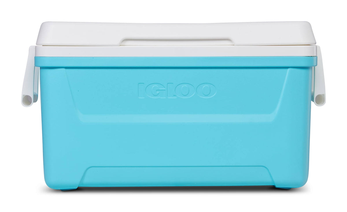 Igloo 48 Qt. Laguna Hard-Sided Ice Chest Cooler, Aqua Blue and White - image 1