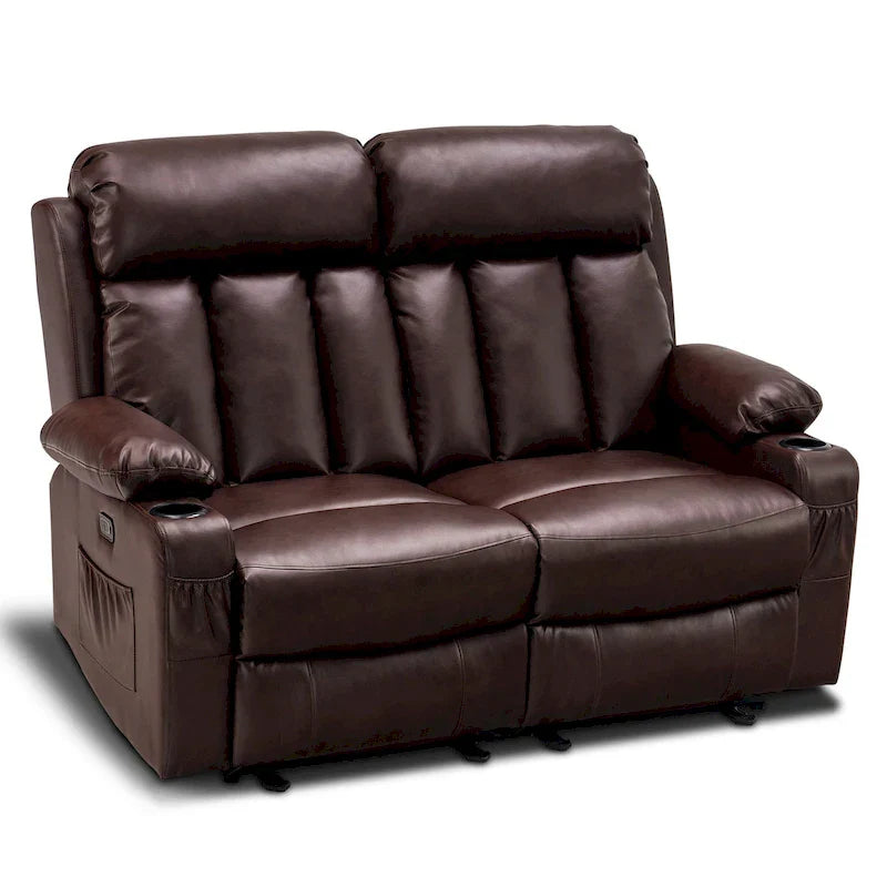 MCombo Faux Leather Electric Reclining Sofa with Heat and Massage - Models 6095/6075/6077 - image 2