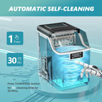 EUHOMY 14'' Cube Ice Compact Ice Maker Selectable Ice Thickness with Water Bucket - image 7