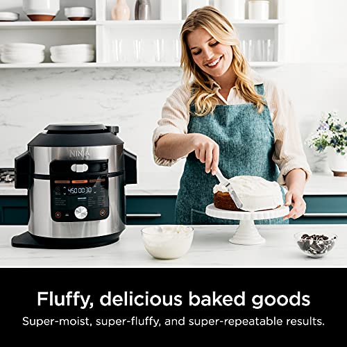OL701 14 in 1 SMART XL 8 Qt. Pressure Cooker Steam Fryer with SmartLid & Thermometer Auto Steam Release, that Air Fries, Proofs & More, 3 Layer Capacity, 5 Qt. Crisp Basket, Silver/Black - image 11