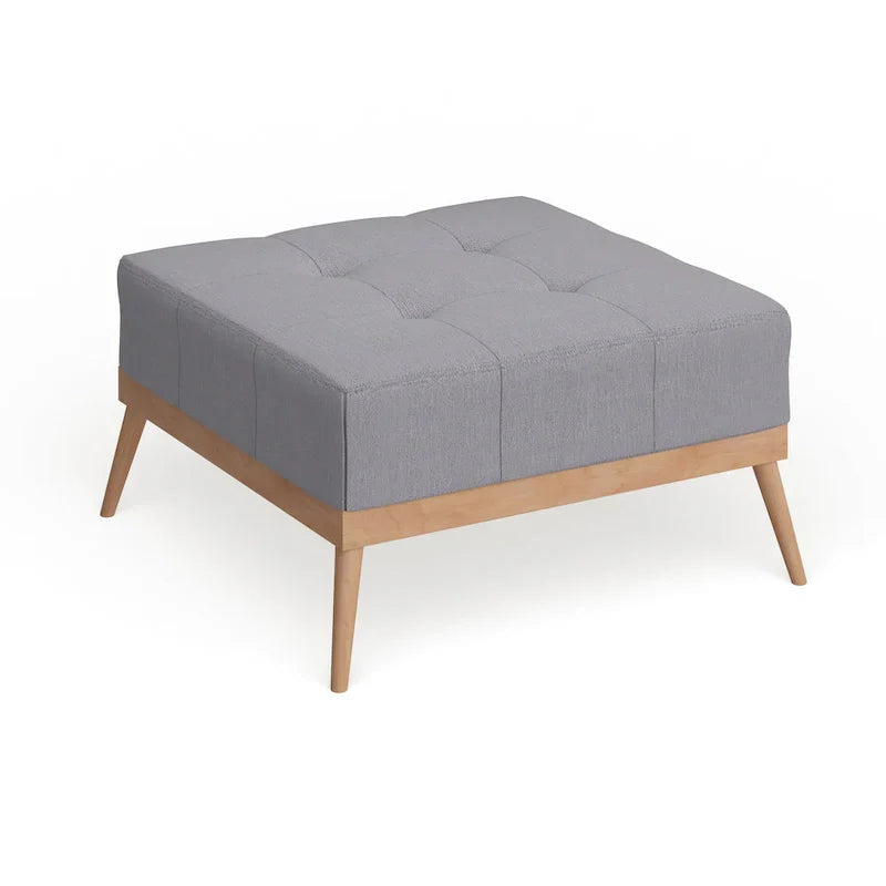 Christopher Knight Home Carson Lund Mid-Century Tufted Fabric Square Ottoman - image 4