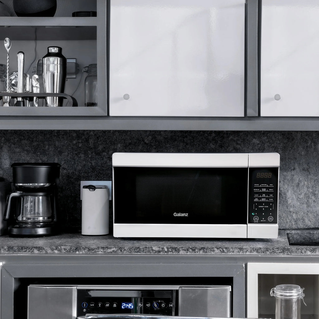Galanz 1.1 cu ft 1000W Countertop Microwave Oven in White with One Touch Express Cooking - image 6