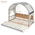 Gray Twin Bed with Arched Canopy and Trundle - image 13