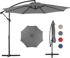 9.8FT Offset Patio Umbrella Hanging Cantilever Umbrella Outdoor Sun Shade with Easy Tilt Adjustment, 8 Ribs, UV Protection for Backyard, Lawn, Garden and Pool, Blue - image 1
