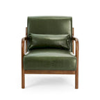 Glitzhome Set of 2 Mid-Century Modern PU Leather Accent Chairs - 30.75H with Cushions (25.75W x 33.75D) - image 26