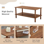 39-Inch Coffee Table with Two-Tier Design and Rubberwood Legs - image 26