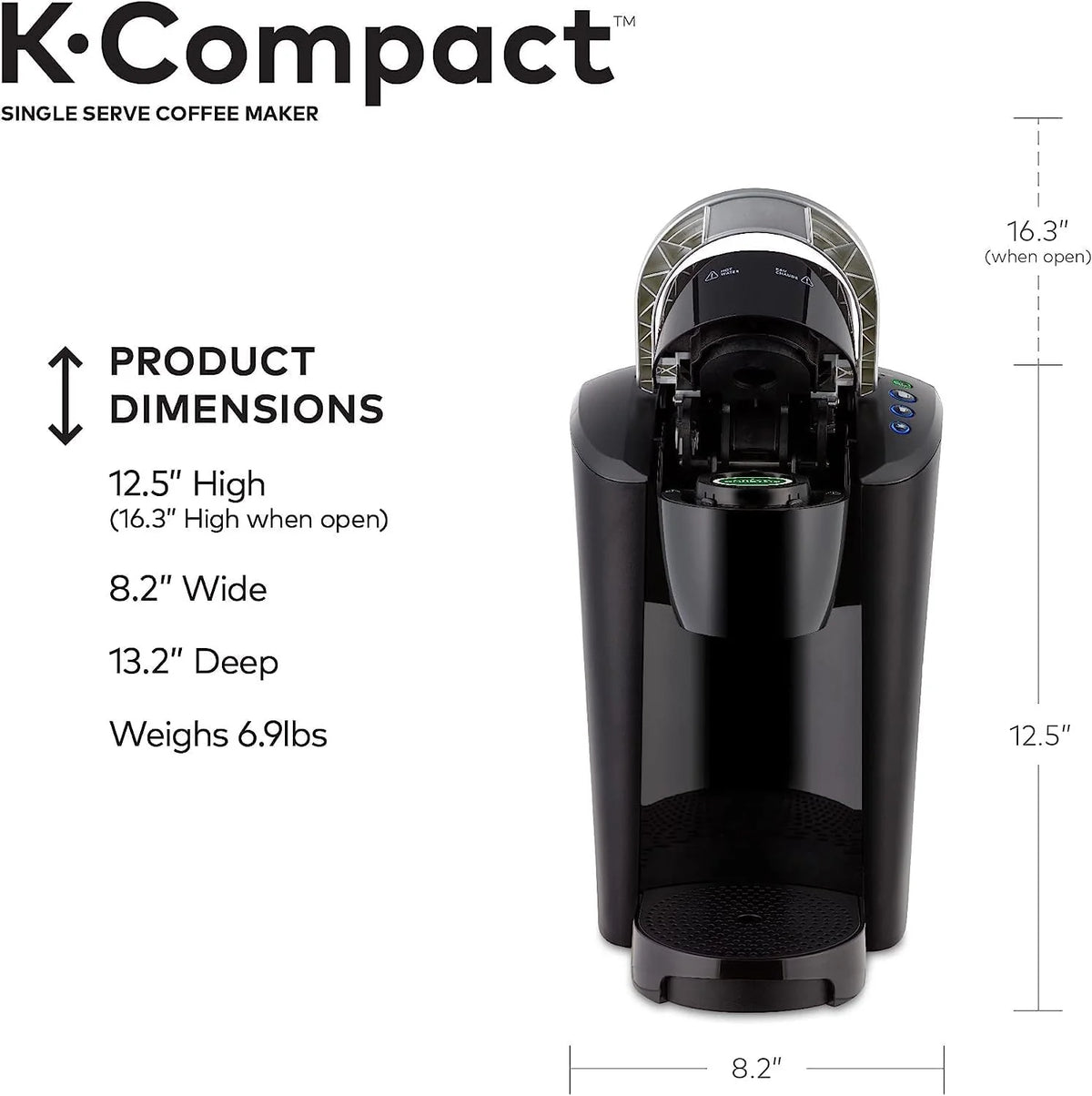 Single-Serve K-Cup Pod Coffee Maker, Black, 2.3 - image 4