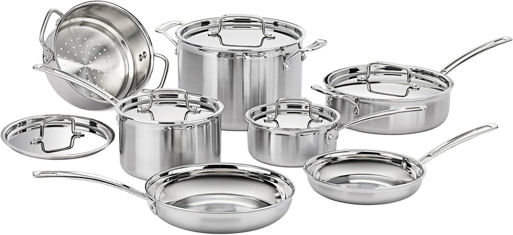 MultiClad Pro Stainless-Steel Cookware 13-Piece Cookware Set, Silver - image 1