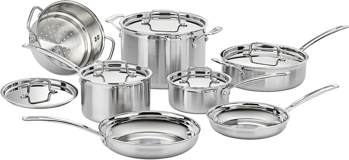 MultiClad Pro Stainless-Steel Cookware 13-Piece Cookware Set, Silver - image 1