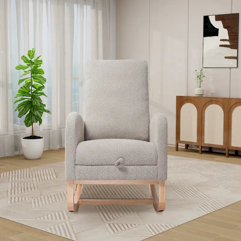Ergonomic High Back Rocking Chair with Adjustable Footrest - image 32