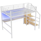 Complete Loft Bed Set with Desk, Storage Staircase, Compact Wardrobe, and LED Lighting - image 29