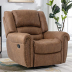 CANMOV Leather Recliner Chair, Classic and Traditional Manual Recliner Chair with Comfortable Arms and Back Single Sofa for Living Room, Nut Brown - image 45