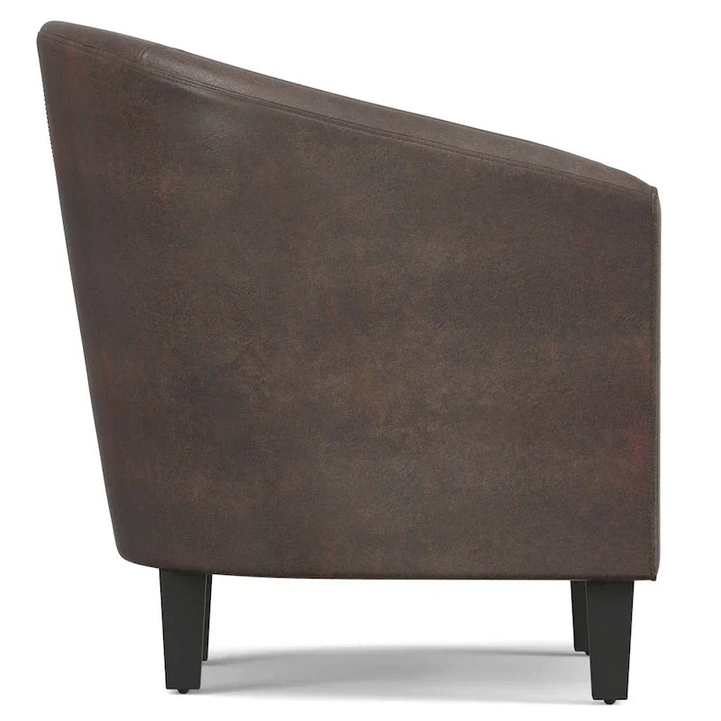 Modern Tub Accent Chair with Upholstered Seat and Wooden Legs - image 36