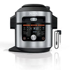 OL701 14 in 1 SMART XL 8 Qt. Pressure Cooker Steam Fryer with SmartLid & Thermometer Auto Steam Release, that Air Fries, Proofs & More, 3 Layer Capacity, 5 Qt. Crisp Basket, Silver/Black - image 1