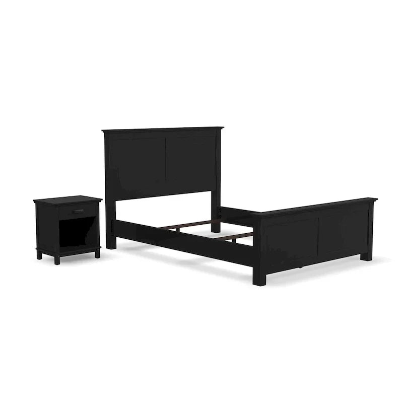 Homestyles Oak Park Black Wood Queen Bed and Nightstand Set - 2 Pieces - image 3