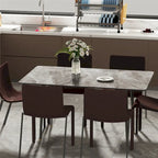 Contemporary Kitchen Table with Metal Frame and Sintered Stone Top - image 6