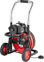Drain Cleaner Machine 100FT x 1/2 Inch, Auto Feed Sewer Snake Auger on Wheels, 550W Portable Drain Cleaning Machine with 8 Cutters & Air-activated Foot for 2" to 4" Pipes - image 18