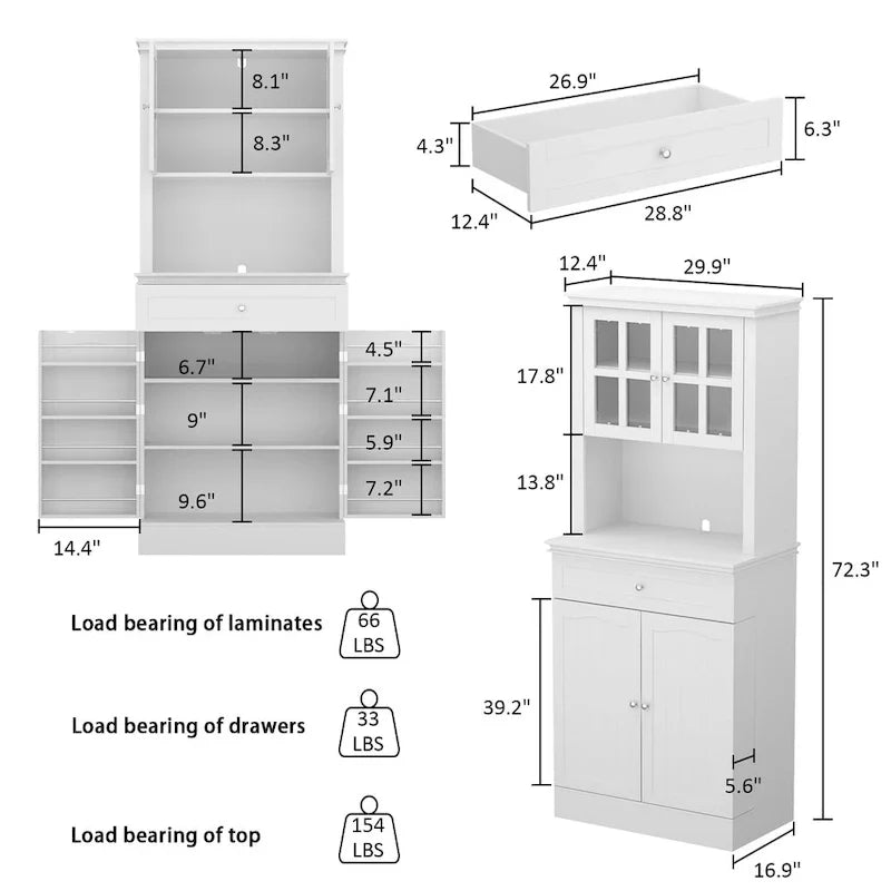 Spacious Kitchen Cabinet with Microwave Space - 30W x 69.3H - image 33