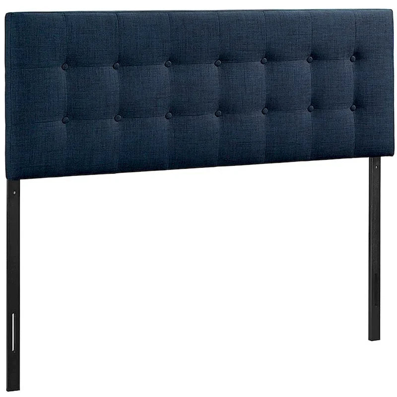 Hixson Elegant Dark Blue Fabric King Size Headboard - image 2