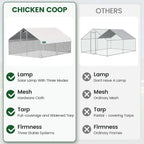 Large Walk-in Metal Chicken Coop with Run, Solar Light, UV Cover - image 3