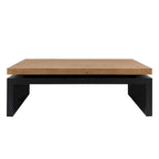 Versatile 2-Tier Coffee Table in Black and Natural Wood for Living Room - image 5