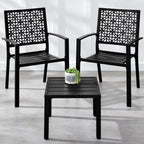 Best Choice Products 3-Piece Stackable Steel Outdoor Conversation Bistro Set, Patio Chat Furniture w/ 2 Chairs, Table- Black - image 1