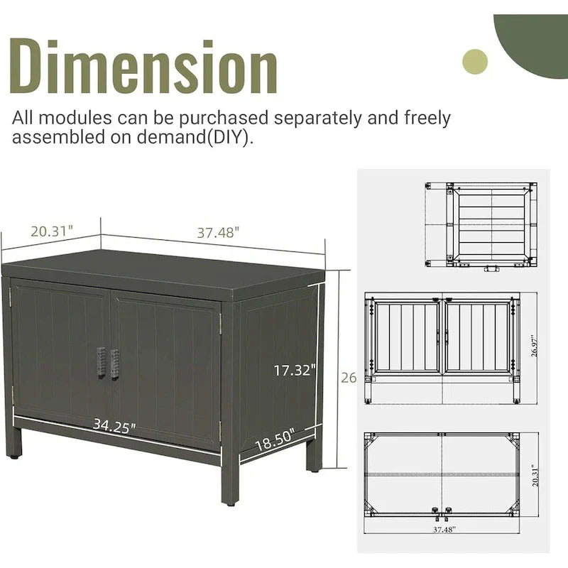 Freestanding Outdoor Kitchen Island with Storage and Prep Table - Grill Storage Cabinet - image 7