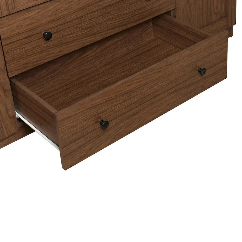 Freestanding 4-Door Wardrobe Armoire with 2 Drawers and Hanging Rods for Clothes Storage - image 24