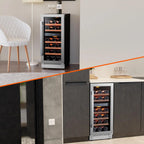 24'' Wine Cooler Refrigerator - 46 Bottle Wine Fridge Dual Zone with Modern Touch Intelligent Digital 40°-65°F Low Noise, Built in or Freestanding Wine Cooler for Home and Kitchen - image 40