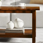 Farmhouse Coffee Table with Shelf and X-Frame Design - image 16