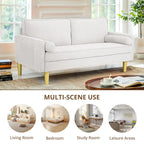 Elegant 65-Inch Orange Polyester 2-Seater Loveseat with Side Pockets and Round Cushions - image 24