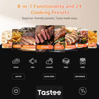 Tastee Ceramic Air Fryer, 8 in 1 Compact 5.5QT AirFryers, 450°F Digital Airfryer Dehydrator with Smart Probe, 24 Presets One touch Cooking, In app Recipes with Window, Dishwasher safe & Non stick : Home & Kitchen - image 6