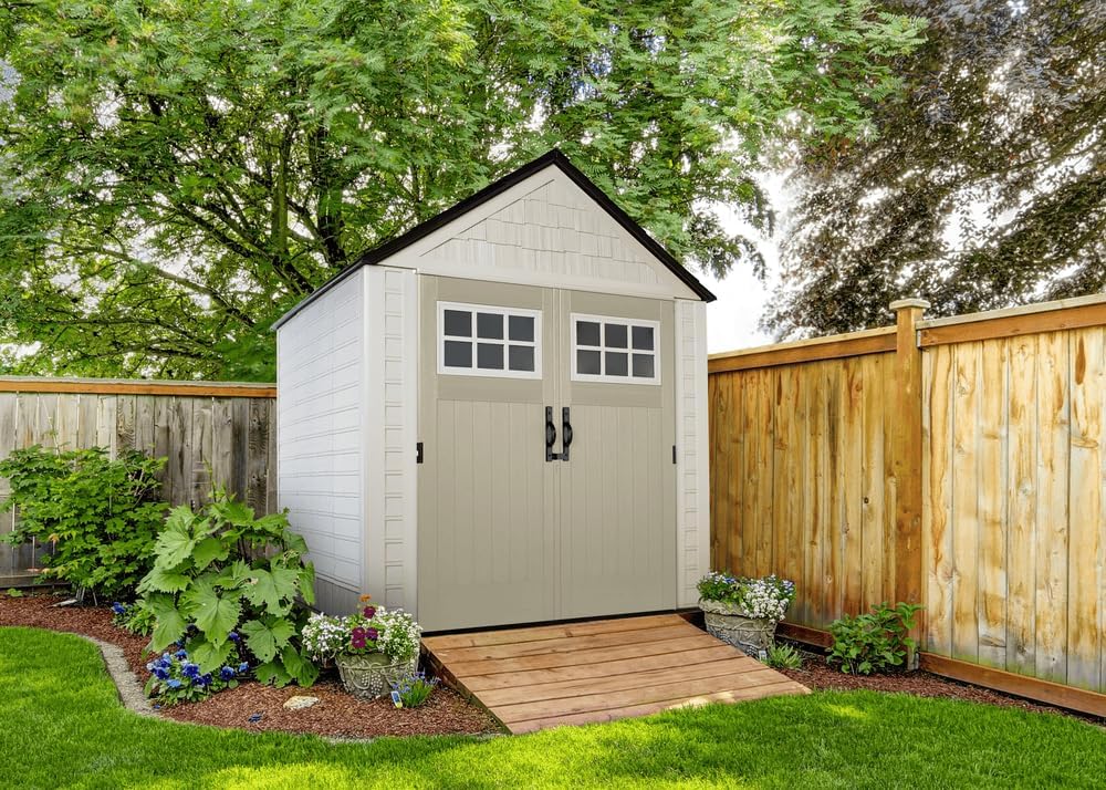 Rubbermaid Resin Outdoor Storage Shed With Floor Weather Resistant Gray Organization for Home - image 34