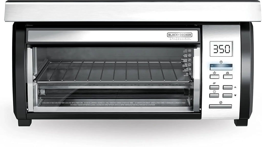 BLACK DECKER SpaceMaker Under Counter Toaster Oven, Digital Controls, Black/Stainless Steel, Fits 9′′ Pizza or 4 Slices - image 1