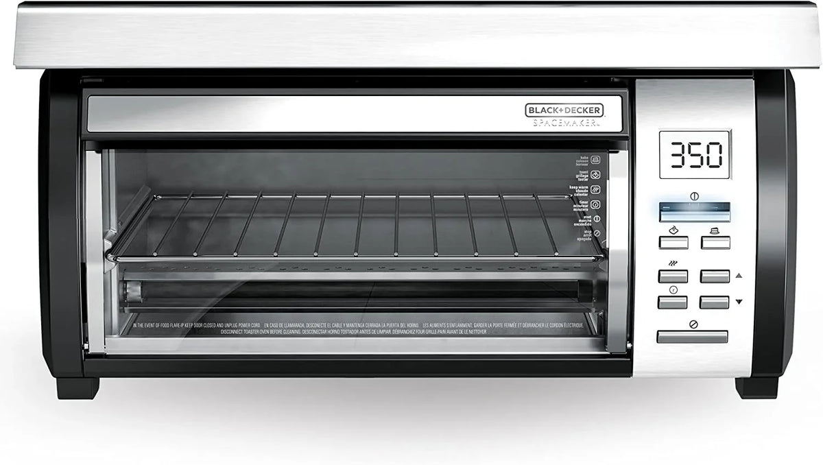 BLACK DECKER SpaceMaker Under Counter Toaster Oven, Digital Controls, Black/Stainless Steel, Fits 9′′ Pizza or 4 Slices - image 1