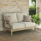 Signature Design by Ashley Clare View Coastal Outdoor Patio Eucalyptus Sofa with Cushions, Beige - image 50